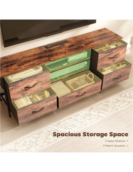 HOMCOM Multi-Storage Industrial TV Stand - Brown/Grey/Black - pic 209164 | FastDaddyshop