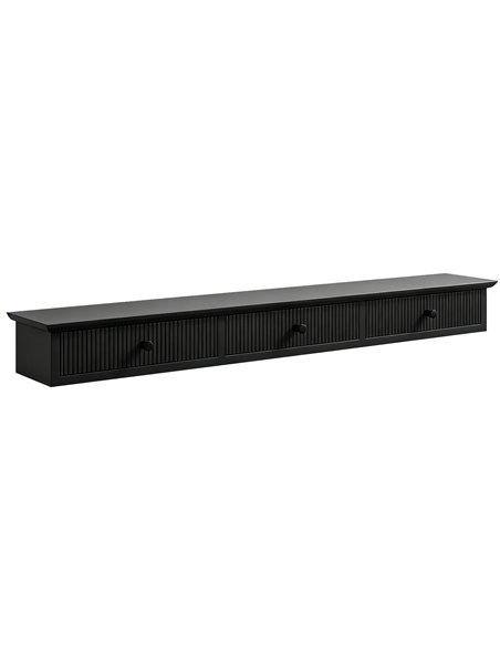 HOMCOM Shelf Wall-Mounted Storage Shelf Shelving Unit MDF 93 x 15 x 10 cm Entryway Kitchen Living Room, Black - pic 209178 | FastDaddyshop