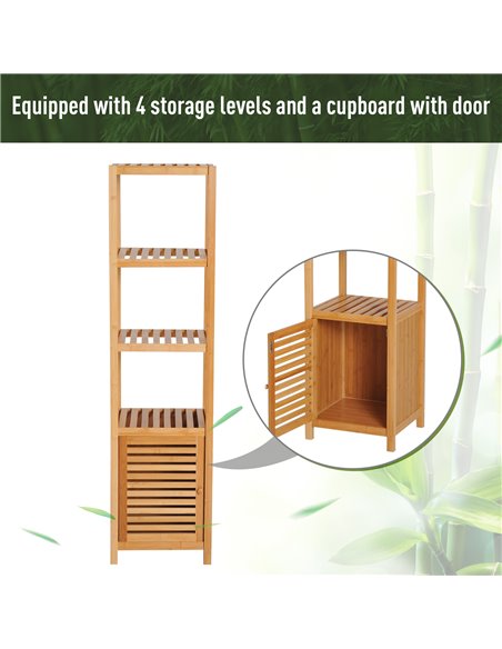 HOMCOM 140cm Freestanding Cabinet with 3 Shelves, Natural - pic 20926 | FastDaddyshop