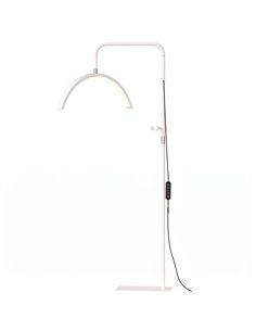 HOMCOM Half Moon Lash Light, 350° Rotatable Head, 7 Colours, Dimmable Beauty Floor Lamp, White