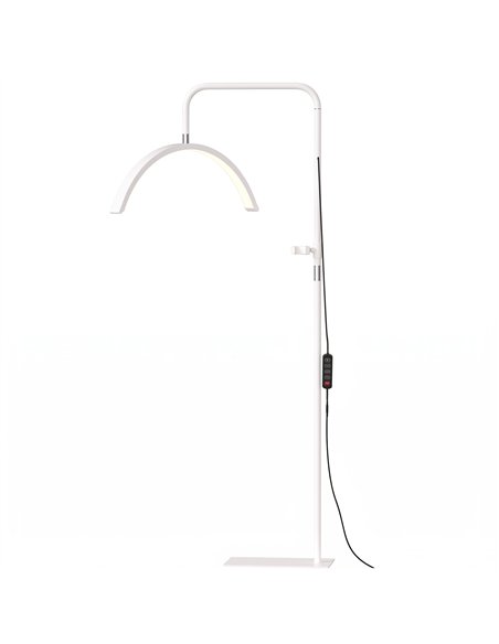 HOMCOM Half Moon Lash Light, 350° Rotatable Head, 7 Colours, Dimmable Beauty Floor Lamp, White - pic 209277 | FastDaddyshop