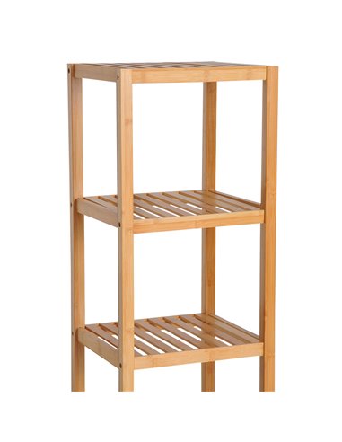 HOMCOM 140cm Storage Unit Freestanding Cabinet w/ 3 Shelves Cupboard Bathroom Kitchen Home Tall Utility Organiser