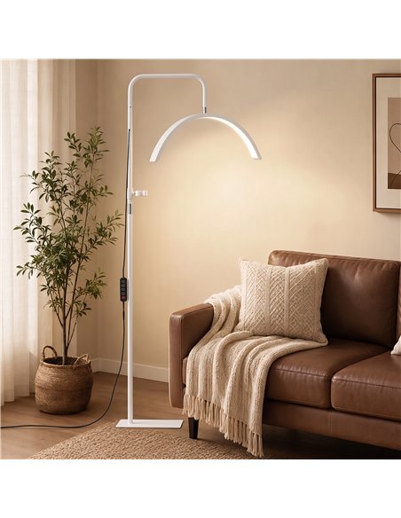 HOMCOM Half Moon Lash Light, 350° Rotatable Head, 7 Colours, Dimmable Beauty Floor Lamp, White - pic 209285 | FastDaddyshop