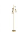HOMCOM 170.5cm Industrial Dimmable Standing Lamp, 3-Light Floor Lamp with Steel Wire Cage Lampshades, Gold Tone