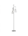 HOMCOM 170.5cm Industrial Dimmable Standing Lamp, 3-Light Floor Lamp with Steel Wire Cage Lampshades, Silver Tone