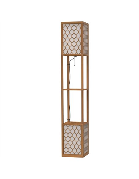 HOMCOM Duo Light Floor Shelves - Natural Wood Finish - pic 209304 | FastDaddyshop