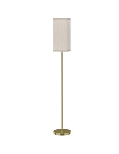 HOMCOM Floor Lamp, Modern Standing Lamp with Linen Shade and Foot Switch, Tall Lamps for Bedroom, Bulb not Included, Gold Tone