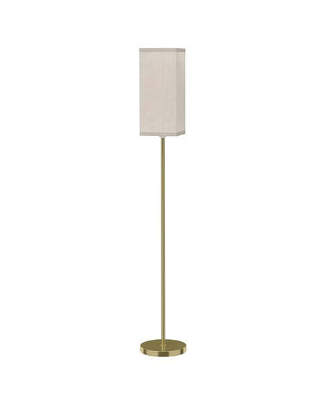 HOMCOM Floor Lamp, Modern Standing Lamp with Linen Shade and Foot Switch, Tall Lamps for Bedroom, Bulb not Included, Gold Tone - pic 209313 | FastDaddyshop