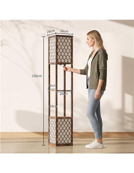 HOMCOM Duo Light Floor Shelves - Rustic Brown - pic 209333 | FastDaddyshop