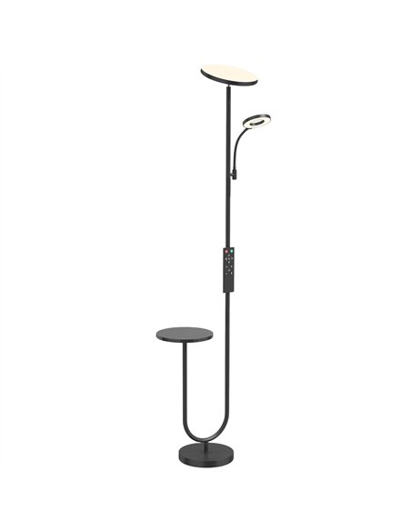 HOMCOM Uplighter Floor Lamp with Table and Reading Light, Dual Light Dimmable Standing Lamp with Remote & 4 Colour Temperatures - pic 209340 | FastDaddyshop