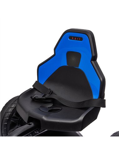 HOMCOM Kids Pedal Go Kart, with Adjustable Seat, EVA Wheels, Seat, Handbrake - Blue