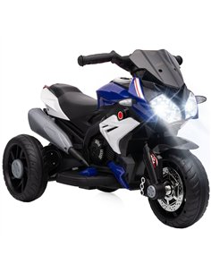 HOMCOM Kids Electric Motorcycle, 6V Ride on Motorcycle with 3 Wheels, LED Headlight, Music, Horn for Boys Girls 3-5 Y, Blue
