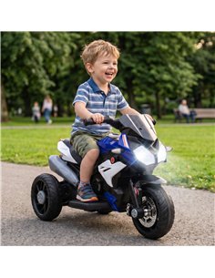 HOMCOM Kids Electric Motorcycle, 6V Ride on Motorcycle with 3 Wheels, LED Headlight, Music, Horn for Boys Girls 3-5 Y, Blue 2