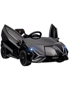 HOMCOM Lamborghini Sian Licensed Electric Car for Kids, 12V Kids Electric Ride on Car with Dual Motors, Remote Control, Black