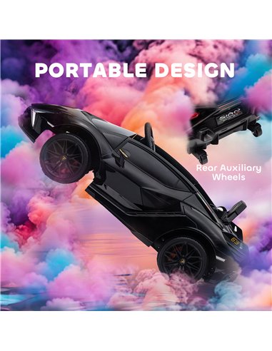 HOMCOM Lamborghini Sian Licensed Electric Car for Kids, 12V Kids Electric Ride on Car with Dual Motors, Remote Control, Black
