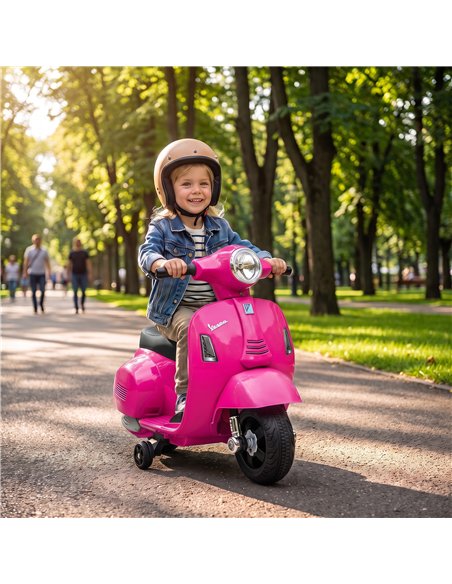 HOMCOM Vespa Licensed 6V Kids Electric Motorbike Ride On Motorcycle  Battery Powered for 18-36 Months with Horn, Pink - pic 209395 | FastDaddyshop