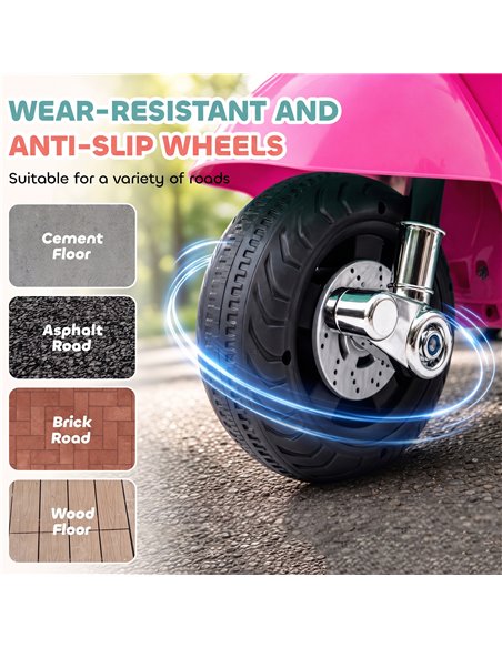 HOMCOM Vespa Licensed 6V Kids Electric Motorbike Ride On Motorcycle  Battery Powered for 18-36 Months with Horn, Pink - pic 209398 | FastDaddyshop