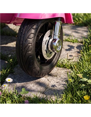 HOMCOM Vespa Licensed 6V Kids Electric Motorbike Ride On Motorcycle  Battery Powered for 18-36 Months with Horn, Pink