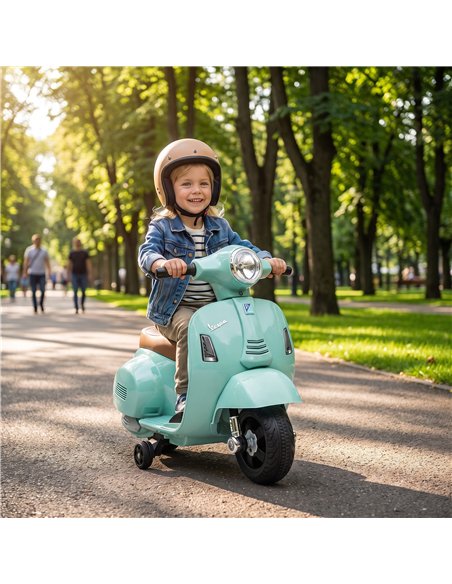 HOMCOM Vespa Licensed 6V Kids Electric Motorbike Ride On Motorcycle  Battery Powered for 18-36 Months with Horn, Green - pic 209404 | FastDaddyshop