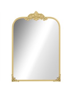 HOMCOM Wall Mirror, Decorative Baroque Mirror with Metal Frame, for Bedroom and Living Room, 60 x 87 cm, Gold Tone