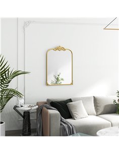HOMCOM Wall Mirror, Decorative Baroque Mirror with Metal Frame, for Bedroom and Living Room, 60 x 87 cm, Gold Tone 2