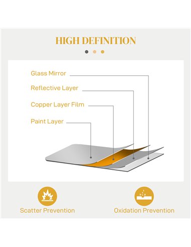 HOMCOM Wall Mirror, Decorative Baroque Mirror with Metal Frame, for Bedroom and Living Room, 60 x 87 cm, Gold Tone