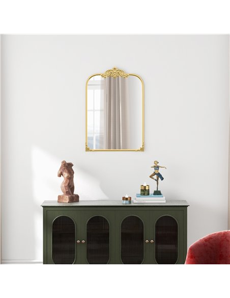 HOMCOM Wall Mirror, Decorative Baroque Mirror with Metal Frame, for Bedroom and Living Room, 60 x 87 cm, Gold Tone - pic 209427 | FastDaddyshop