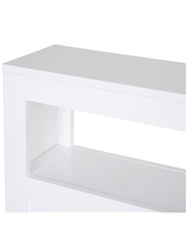 HOMCOM MDF Narrow Rolling Bathroom Side Cabinet White
