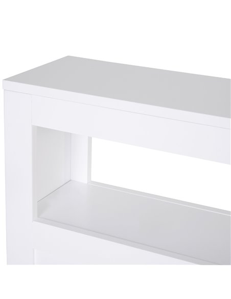 HOMCOM MDF Narrow Rolling Bathroom Side Cabinet White - pic 20946 | FastDaddyshop