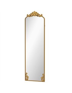 HOMCOM Full Length Mirror, 50 x 160 cm Floor Mirror with Baroque Metal Frame for Bedroom, Living Room, Dressing Room, Gold Tone