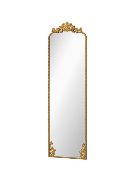 HOMCOM Full Length Mirror, 50 x 160 cm Floor Mirror with Baroque Metal Frame for Bedroom, Living Room, Dressing Room, Gold Tone - pic 209493 | FastDaddyshop