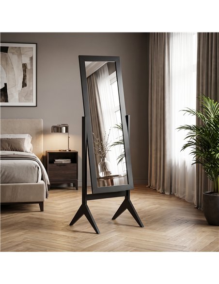 HOMCOM Freestanding Adjustable Angle Dressing Mirror, Full Length Mirror for Bedroom, Living Room, 148 x 47 cm, Black - pic 209503 | FastDaddyshop