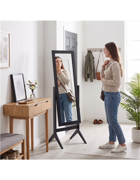 HOMCOM Freestanding Adjustable Angle Dressing Mirror, Full Length Mirror for Bedroom, Living Room, 148 x 47 cm, Black - pic 209508 | FastDaddyshop