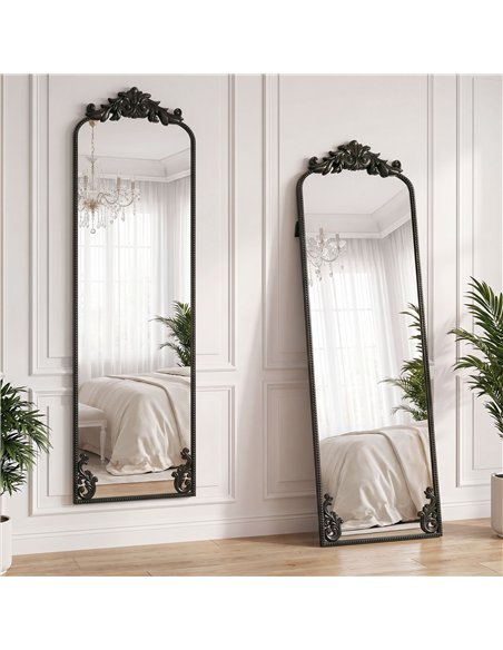 HOMCOM Floor Mirror, 50 x 160 cm Full Length Mirror with Baroque Metal Frame for Bedroom, Living Room, Dressing Room, Black - pic 209530 | FastDaddyshop
