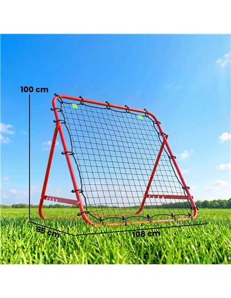 HOMCOM Adjustable Rebounder Net Kickback Target Goal for Teens Adults Training, Red - pic 209540 | FastDaddyshop