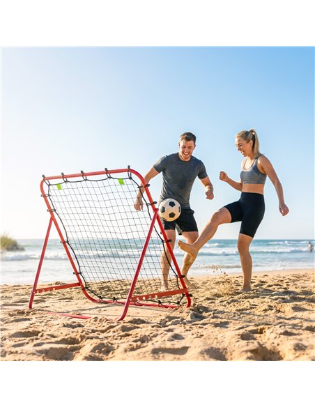 HOMCOM Adjustable Rebounder Net Kickback Target Goal for Teens Adults Training, Red - pic 209545 | FastDaddyshop