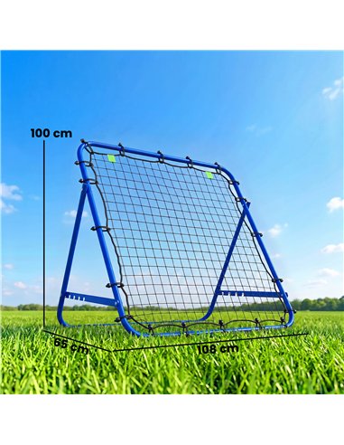 HOMCOM Adjustable Rebounder Net Kickback Target Goal for Teens Adults Training, Blue
