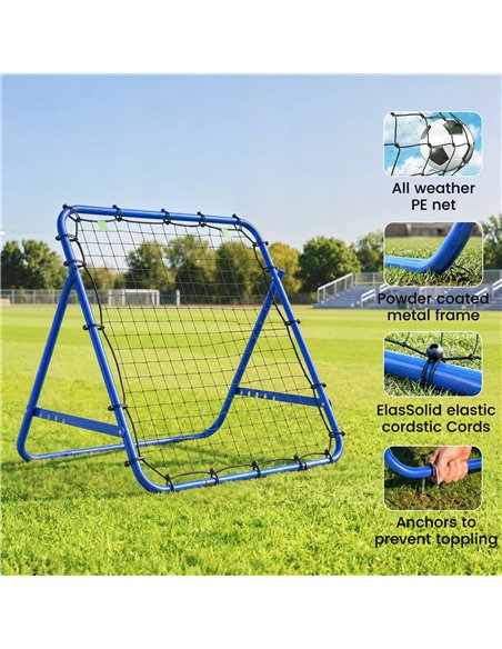 HOMCOM Adjustable Rebounder Net Kickback Target Goal for Teens Adults Training, Blue - pic 209551 | FastDaddyshop