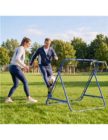 HOMCOM Adjustable Rebounder Net Kickback Target Goal for Teens Adults Training, Blue