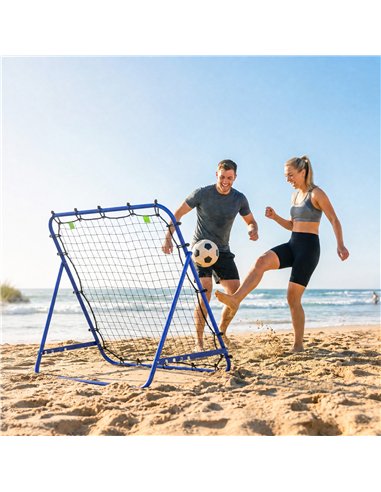 HOMCOM Adjustable Rebounder Net Kickback Target Goal for Teens Adults Training, Blue