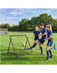 HOMCOM Adjustable Rebounder Net Kickback Target Goal for Teens Adults Training, Black 2