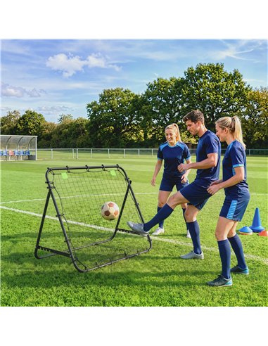 HOMCOM Adjustable Rebounder Net Kickback Target Goal for Teens Adults Training, Black