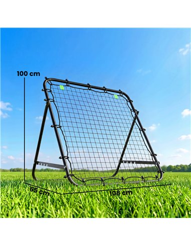 HOMCOM Adjustable Rebounder Net Kickback Target Goal for Teens Adults Training, Black