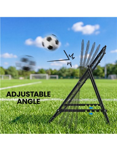 HOMCOM Adjustable Rebounder Net Kickback Target Goal for Teens Adults Training, Black