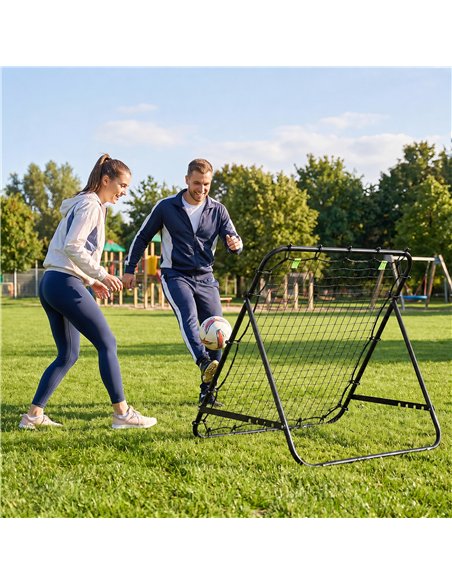 HOMCOM Adjustable Rebounder Net Kickback Target Goal for Teens Adults Training, Black - pic 209562 | FastDaddyshop