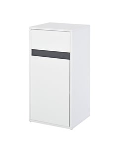 HOMCOM Modern Minimalistic Bathroom Storage Cabinet with Drawer, Adjustable Shelf, White