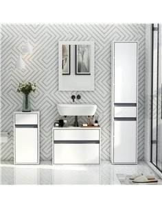 HOMCOM Modern Minimalistic Bathroom Storage Cabinet with Drawer, Adjustable Shelf, White 2