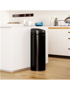 HOMCOM 50L Stainless Steel Sensor Bin - Black 2