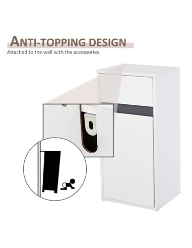 HOMCOM Modern Minimalistic Bathroom Storage Cabinet with Drawer, Adjustable Shelf, White