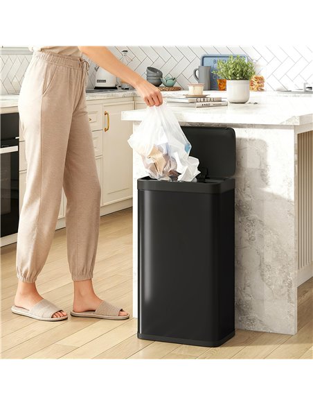 HOMCOM 45L Kitchen Sensor Bin - Black - pic 209611 | FastDaddyshop